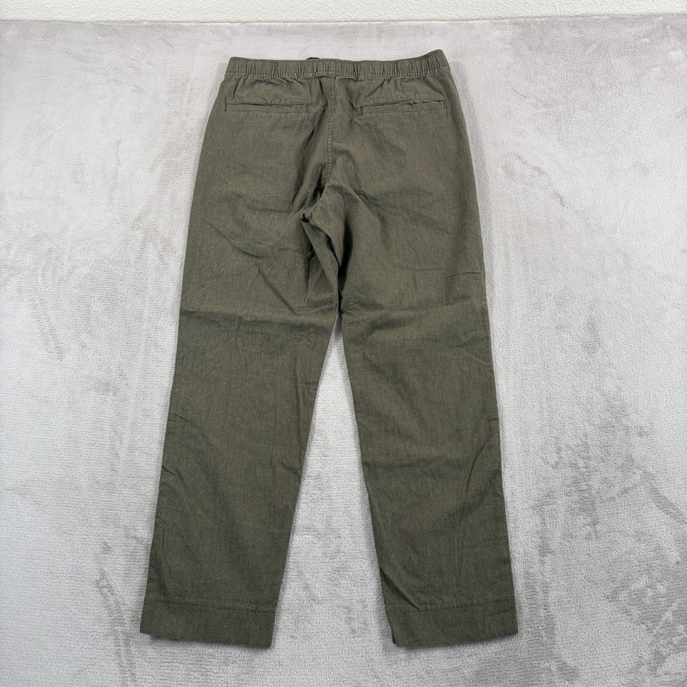 Abercrombie & Fitch Stretch Linen Blend Lounge Pants in Olive Green Men Medium - Picture 4 of 11